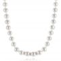 14k Rose Gold 14k Rose Gold White Akoya Pearl And Diamond Necklace - Three-Quarter View -  103333 - Thumbnail