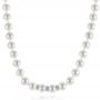 14k White Gold 14k White Gold White Akoya Pearl And Diamond Necklace - Three-Quarter View -  103332 - Thumbnail