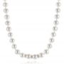 14k Yellow Gold 14k Yellow Gold White Akoya Pearl And Diamond Necklace - Three-Quarter View -  103333 - Thumbnail