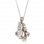 Diamond And Pearl Pendant - Flat View -  100746 - Thumbnail