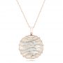 18k Rose Gold 18k Rose Gold White Mother Of Pearl And Diamonds Luna Pendant - Three-Quarter View -  102495 - Thumbnail