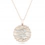 14k Rose Gold 14k Rose Gold White Mother Of Pearl And Diamonds Luna Pendant - Three-Quarter View -  102495 - Thumbnail