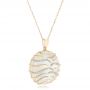14k Yellow Gold 14k Yellow Gold White Mother Of Pearl And Diamonds Luna Pendant - Flat View -  102495 - Thumbnail