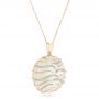 18k Yellow Gold 18k Yellow Gold White Mother Of Pearl And Diamonds Luna Pendant - Flat View -  102495 - Thumbnail