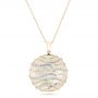 18k Yellow Gold 18k Yellow Gold White Mother Of Pearl And Diamonds Luna Pendant - Three-Quarter View -  102495 - Thumbnail