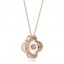 18k Rose Gold 18k Rose Gold White Opal And Diamond Pendant - Flat View -  101978 - Thumbnail