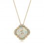 14k Yellow Gold 14k Yellow Gold White Opal And Diamond Pendant - Three-Quarter View -  101978 - Thumbnail