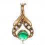 Emerald Cabochon And Diamond Pearl Enhancer - Three-Quarter View -  100755 - Thumbnail