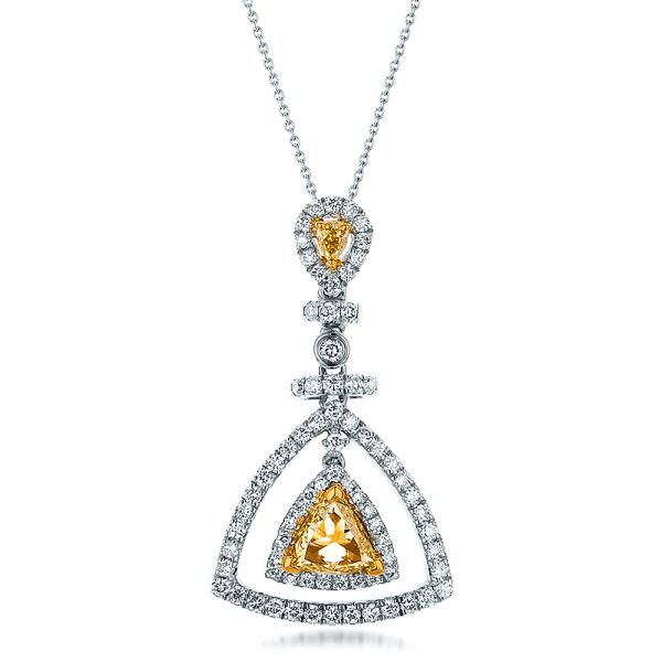 Yellow and White Diamond Halo Pendant - reference design