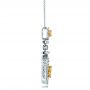  Platinum And 18K Gold Platinum And 18K Gold Yellow And White Diamond Halo Pendant - Side View -  100677 - Thumbnail