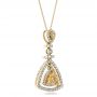 14k Yellow Gold And 14K Gold 14k Yellow Gold And 14K Gold Yellow And White Diamond Halo Pendant - Flat View -  100677 - Thumbnail