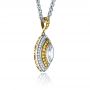 14k Yellow Gold And 14K Gold Yellow And White Diamond Marquise Pendant - Flat View -  1328 - Thumbnail