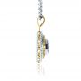 14k Yellow Gold And 14K Gold Yellow And White Diamond Marquise Pendant - Side View -  1328 - Thumbnail