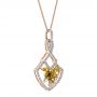 18k Rose Gold And 14K Gold 18k Rose Gold And 14K Gold Yellow And White Diamond Pendant - Flat View -  100678 - Thumbnail