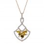 14k Rose Gold And 14K Gold 14k Rose Gold And 14K Gold Yellow And White Diamond Pendant - Three-Quarter View -  100678 - Thumbnail