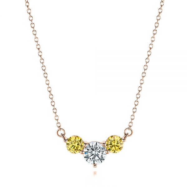 Yellow and White Diamond Pendant - Image