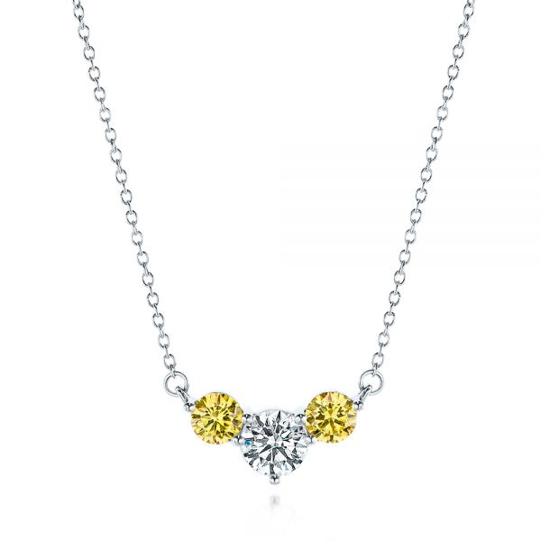 Yellow and White Diamond Pendant - Image