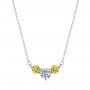  Platinum Platinum Yellow And White Diamond Pendant - Three-Quarter View -  106647 - Thumbnail