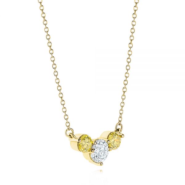 14k Yellow Gold 14k Yellow Gold Yellow And White Diamond Pendant - Flat View - 106647