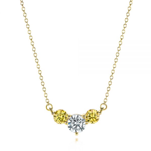 Yellow and White Diamond Pendant - Image