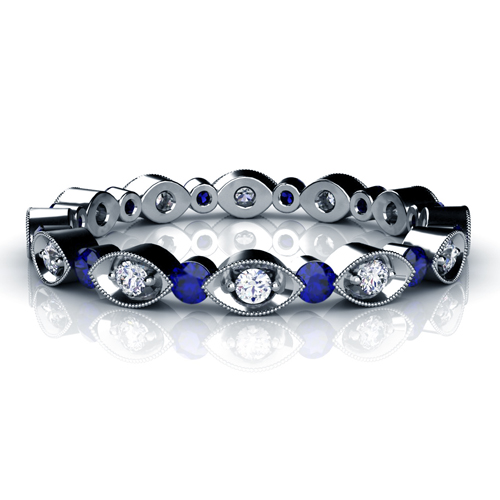 Anniversary Rings: Blue Sapphire Anniversary Rings