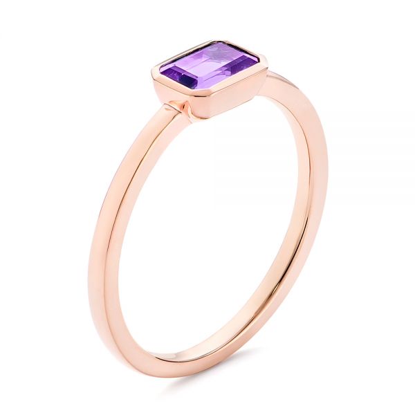 18k Rose Gold 18k Rose Gold Amethyst Fashion Ring - Three-Quarter View -  105406