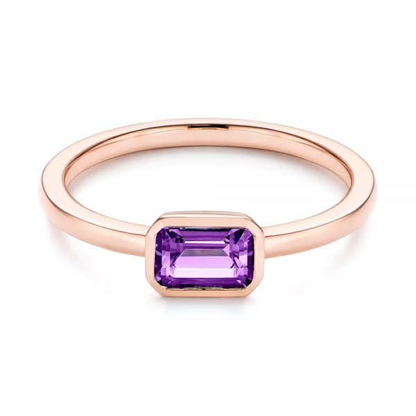 18k Rose Gold 18k Rose Gold Amethyst Fashion Ring - Flat View -  105406