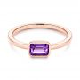 18k Rose Gold 18k Rose Gold Amethyst Fashion Ring - Flat View -  105406 - Thumbnail