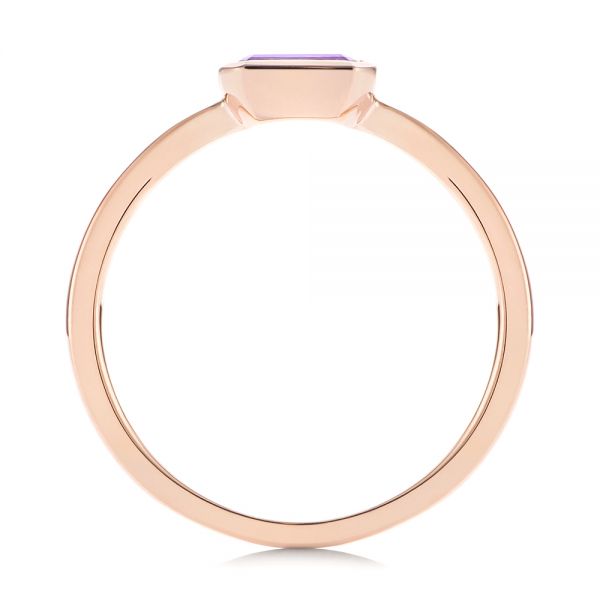 14k Rose Gold Amethyst Fashion Ring - Front View -  105406