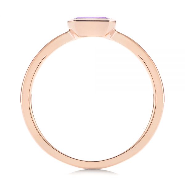 14k Rose Gold Amethyst Fashion Ring - Front View -  105406