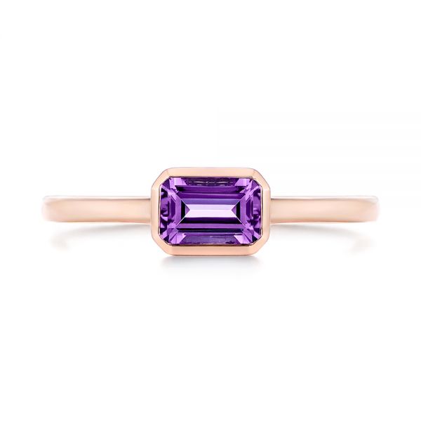 14k Rose Gold Amethyst Fashion Ring - Top View -  105406
