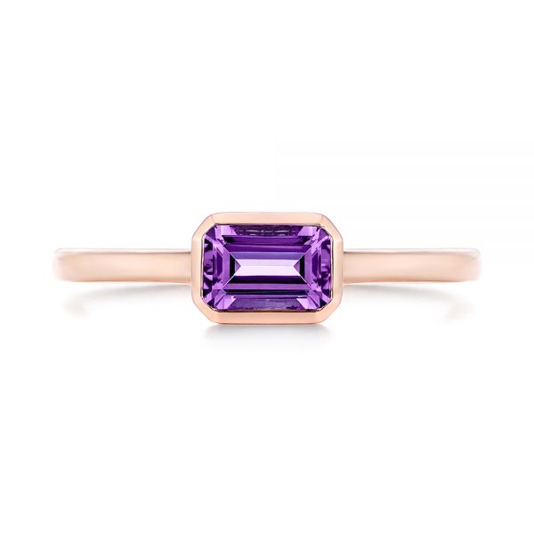 14k Rose Gold Amethyst Fashion Ring - Top View -  105406