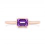 14k Rose Gold Amethyst Fashion Ring - Top View -  105406 - Thumbnail