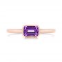 18k Rose Gold 18k Rose Gold Amethyst Fashion Ring - Top View -  105406 - Thumbnail