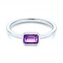 18k White Gold 18k White Gold Amethyst Fashion Ring - Flat View -  105406 - Thumbnail