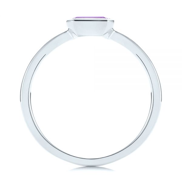  Platinum Platinum Amethyst Fashion Ring - Front View -  105406