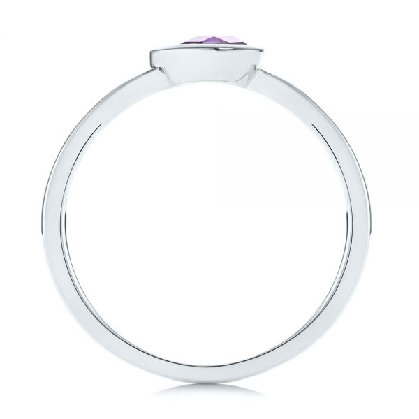 14k White Gold 14k White Gold Amethyst Fashion Ring - Front View - 106457