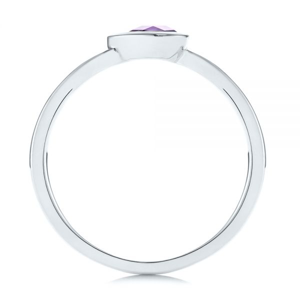 14k White Gold 14k White Gold Amethyst Fashion Ring - Front View -  106457