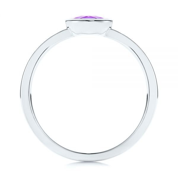 Platinum Platinum Amethyst Fashion Ring - Front View -  106631