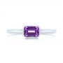  Platinum Platinum Amethyst Fashion Ring - Top View -  105406 - Thumbnail