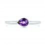 14k White Gold 14k White Gold Amethyst Fashion Ring - Top View -  106457 - Thumbnail