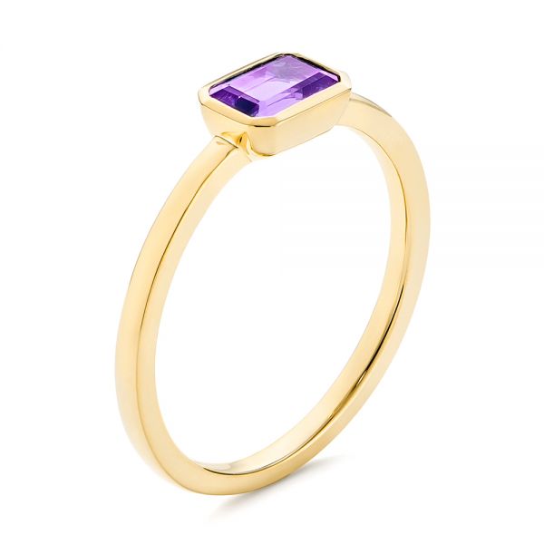 14k Yellow Gold 14k Yellow Gold Amethyst Fashion Ring - Three-Quarter View -  105406