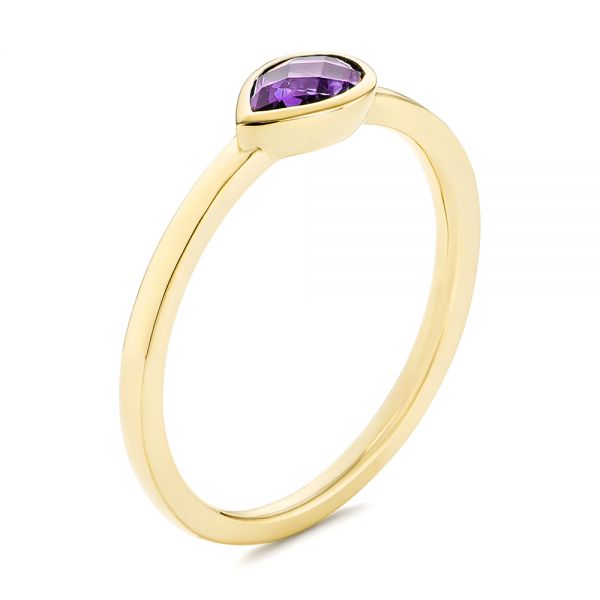 14K Gold Amethyst Fashion Ring - Three-Quarter View -  106457