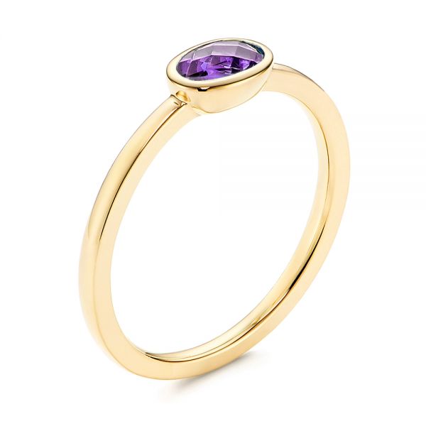 14k Yellow Gold 14k Yellow Gold Amethyst Fashion Ring - Three-Quarter View -  106631