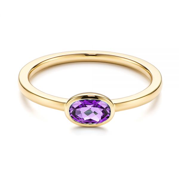 14k Yellow Gold 14k Yellow Gold Amethyst Fashion Ring - Flat View -  106631