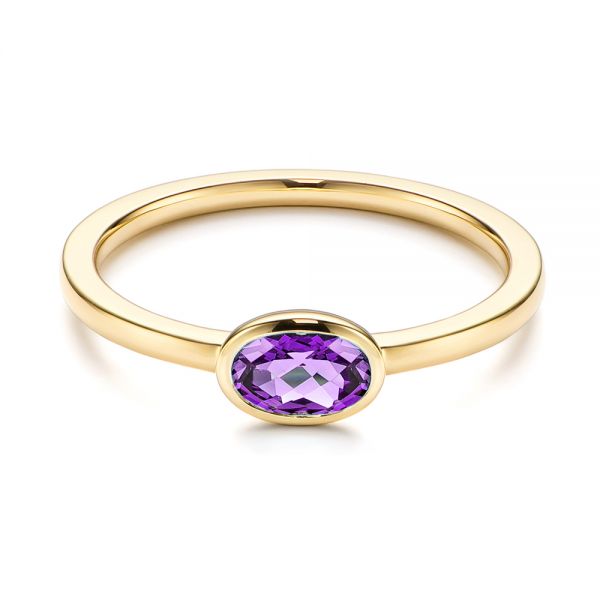 14k Yellow Gold 14k Yellow Gold Amethyst Fashion Ring - Flat View -  106631