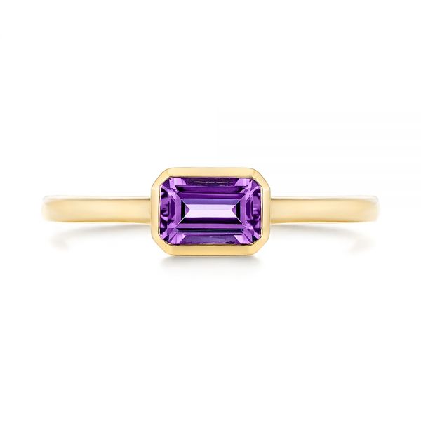 14k Yellow Gold 14k Yellow Gold Amethyst Fashion Ring - Top View - 105406