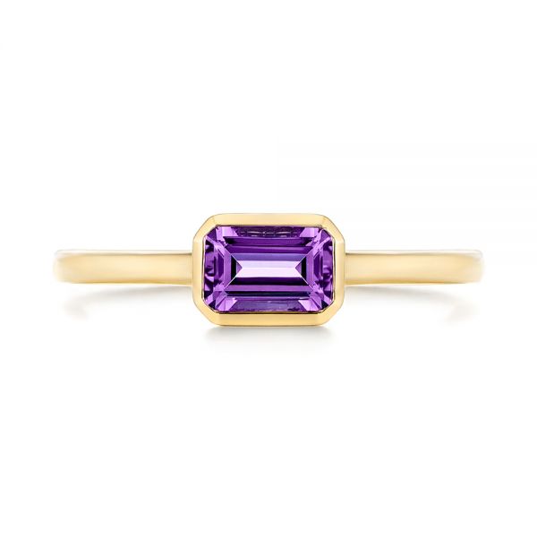 18k Yellow Gold 18k Yellow Gold Amethyst Fashion Ring - Top View -  105406