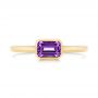 18k Yellow Gold 18k Yellow Gold Amethyst Fashion Ring - Top View -  105406 - Thumbnail