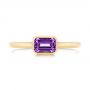 14k Yellow Gold 14k Yellow Gold Amethyst Fashion Ring - Top View -  105406 - Thumbnail